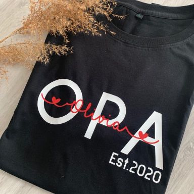 T-Shirt für Opa mit Datum (Est.) - personalisierbar