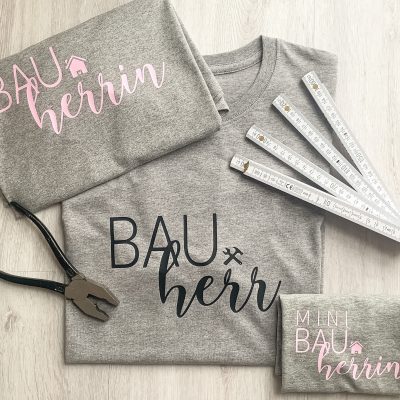 T-Shirt Set Bauherr Bauherrin Mini Bauherr