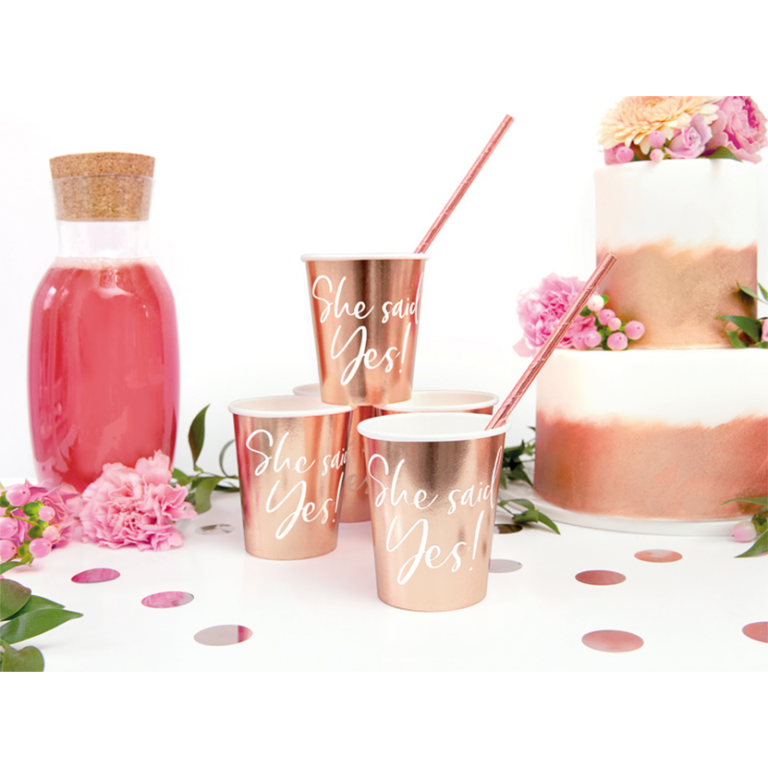 Pappbecher Roségold - She said yes