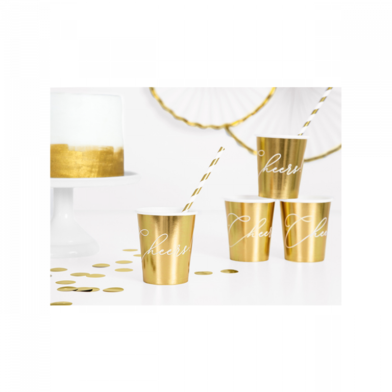 Pappbecher Gold - Cheers