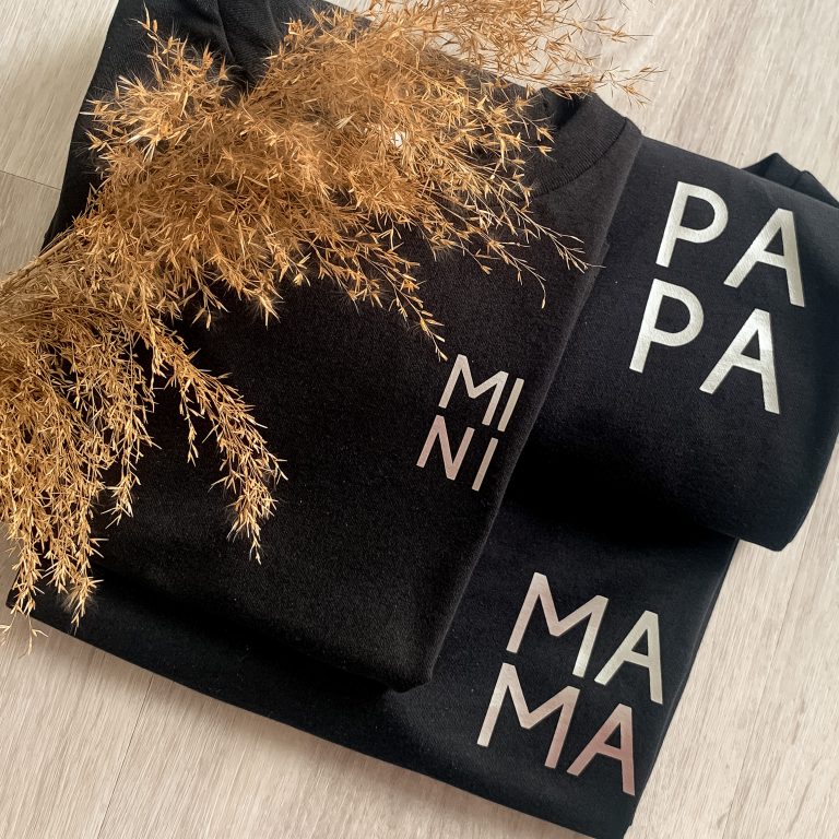 T-Shirt 3er Set Familie (kleiner Print)