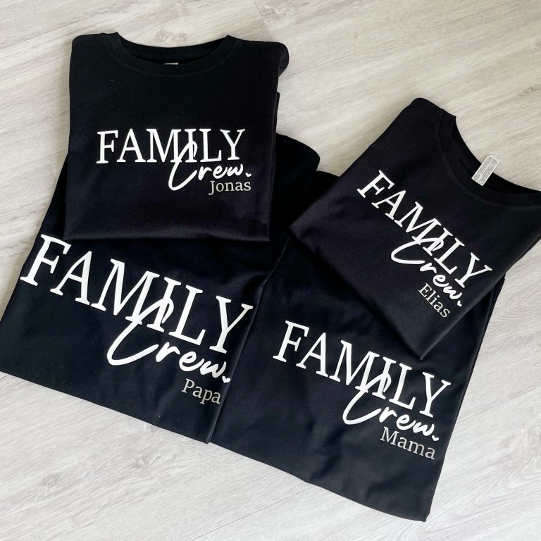 5er Set Family Crew T-Shirt