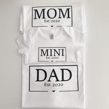 T-Shirt 4er Set Familie Jahreszahl