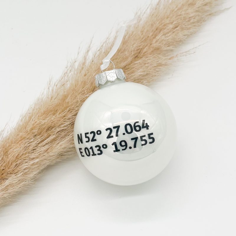 Weihnachtskugel Glas Koordinaten- personalisiert