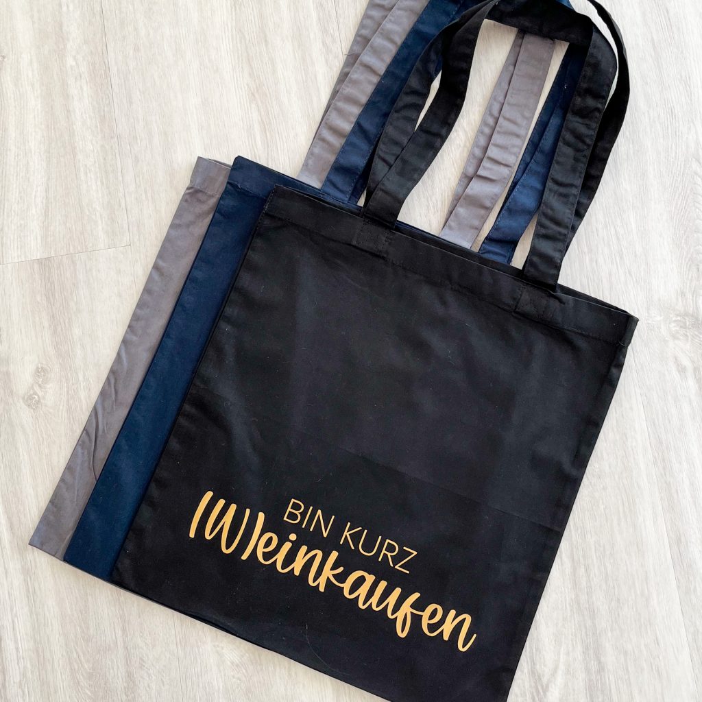 Borsa In Juta E Cotone Con Scritta 'Einkaufen' - Shopper Nera Da 21 Litri, Idea Regalo Sostenibile