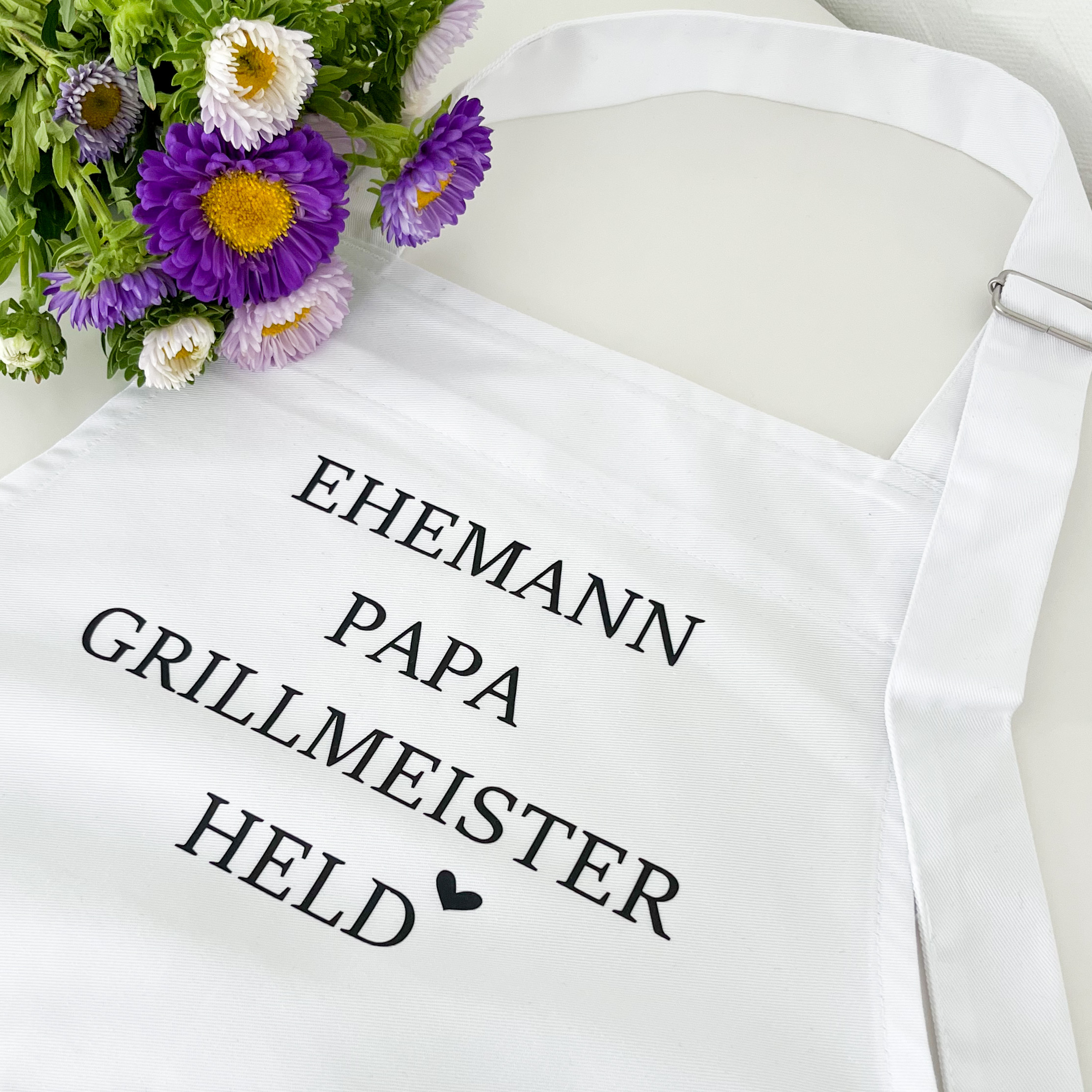 Kochschürze Ehemann Papa Grillmeister Held weiß