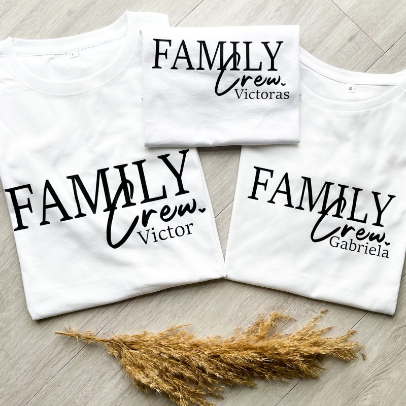 Family Crew Familienshirts schwarz weiß