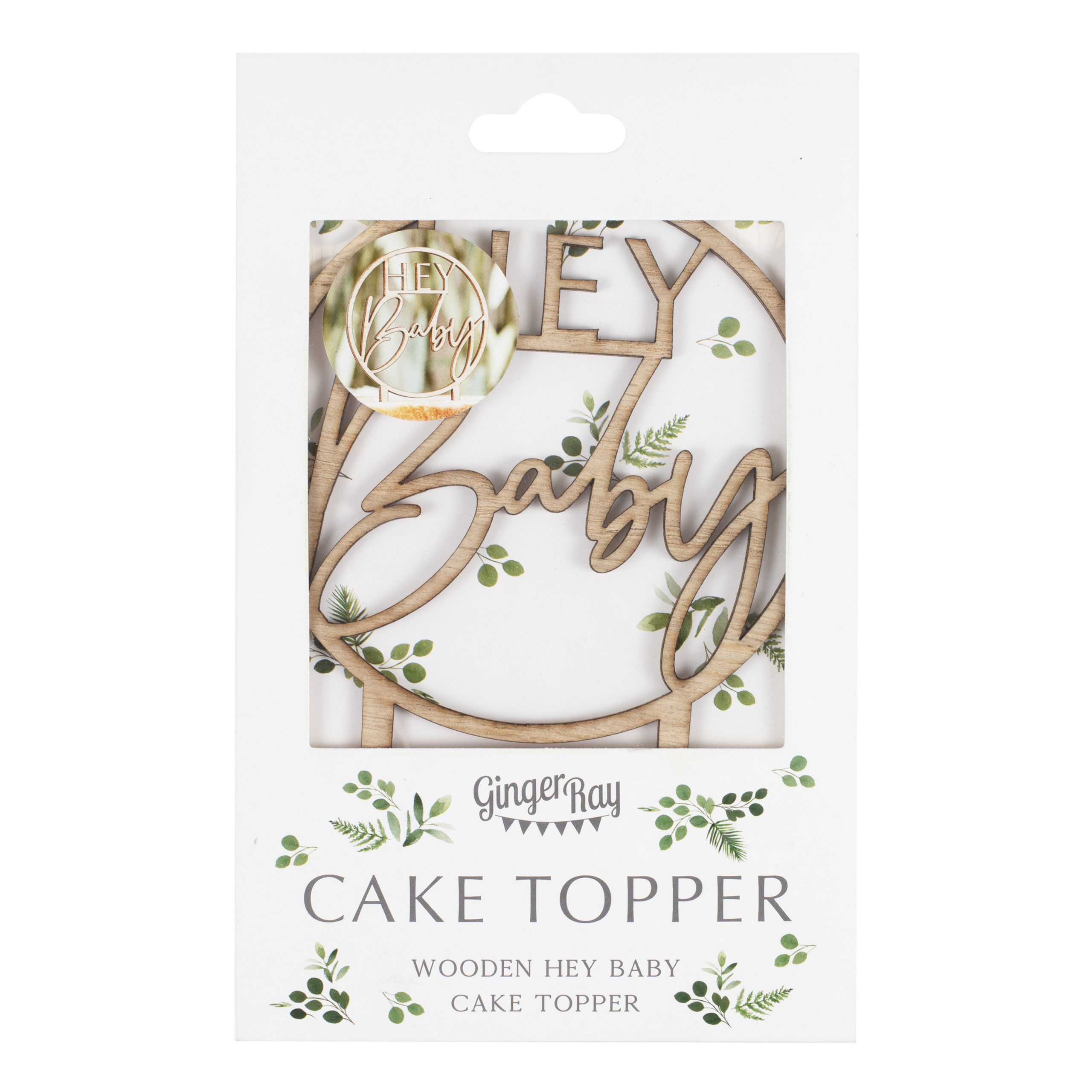 Verpackung von GingerRay mit dem Inhalt Cake Topper Hey Baby.