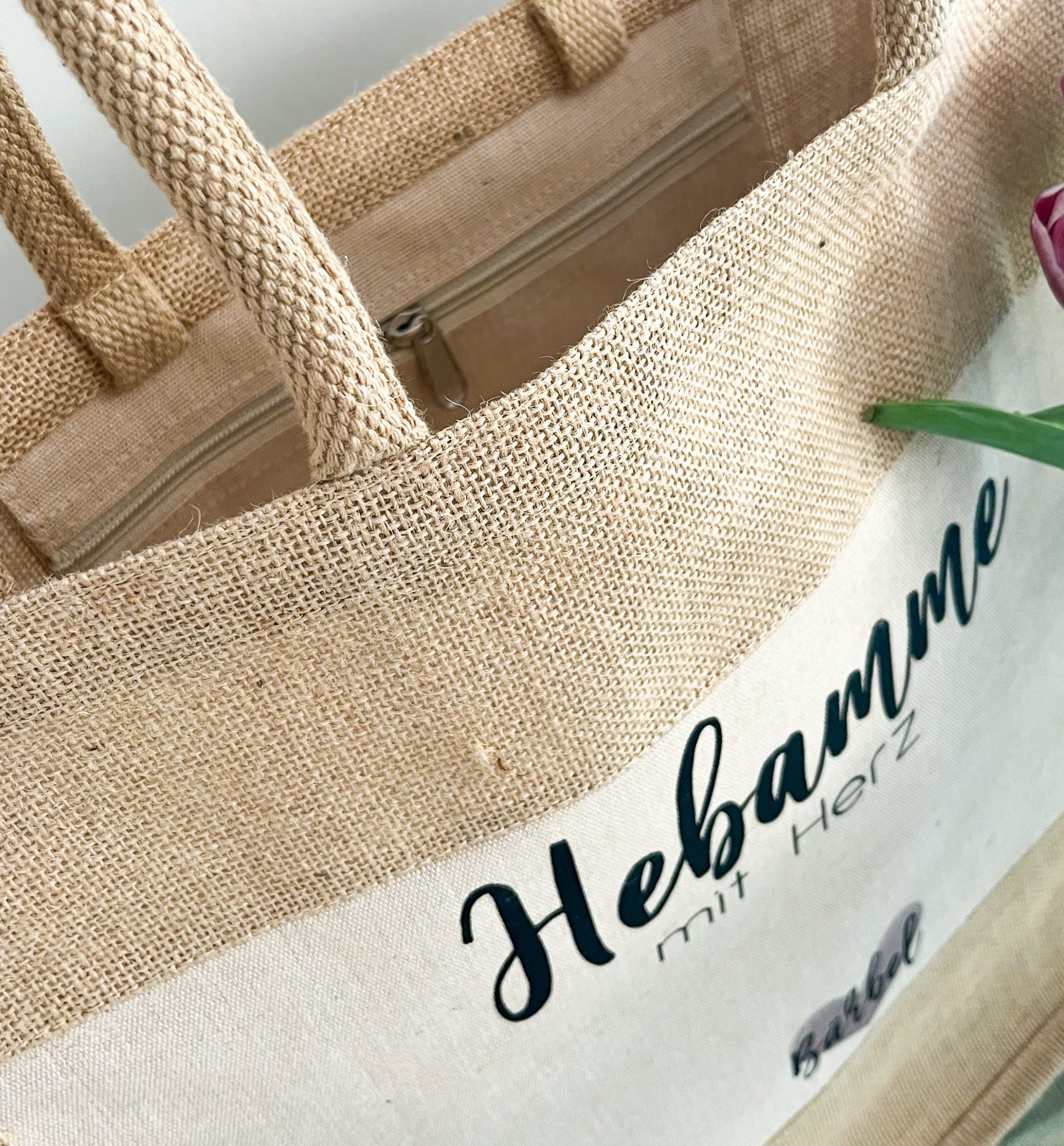 Tasche Hebamme mit Herz personalisiert – Bild 7