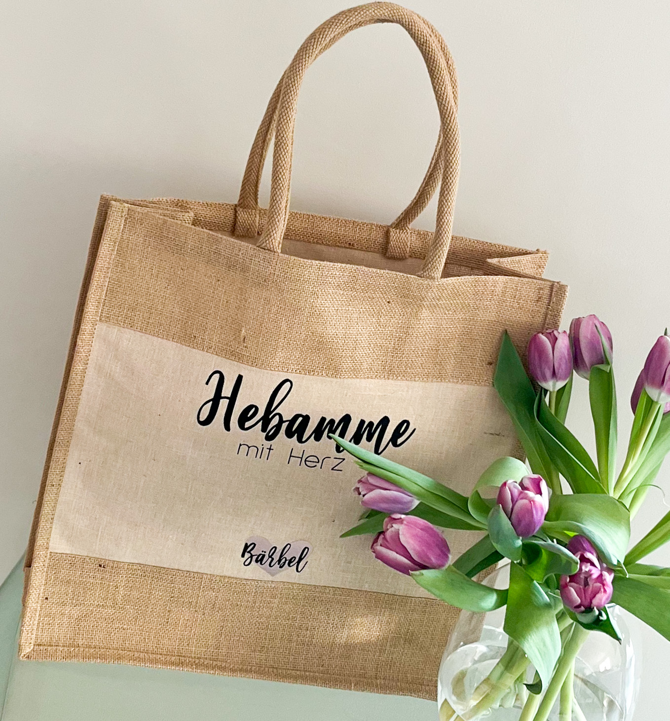 Tasche Hebamme mit Herz personalisiert – Bild 6