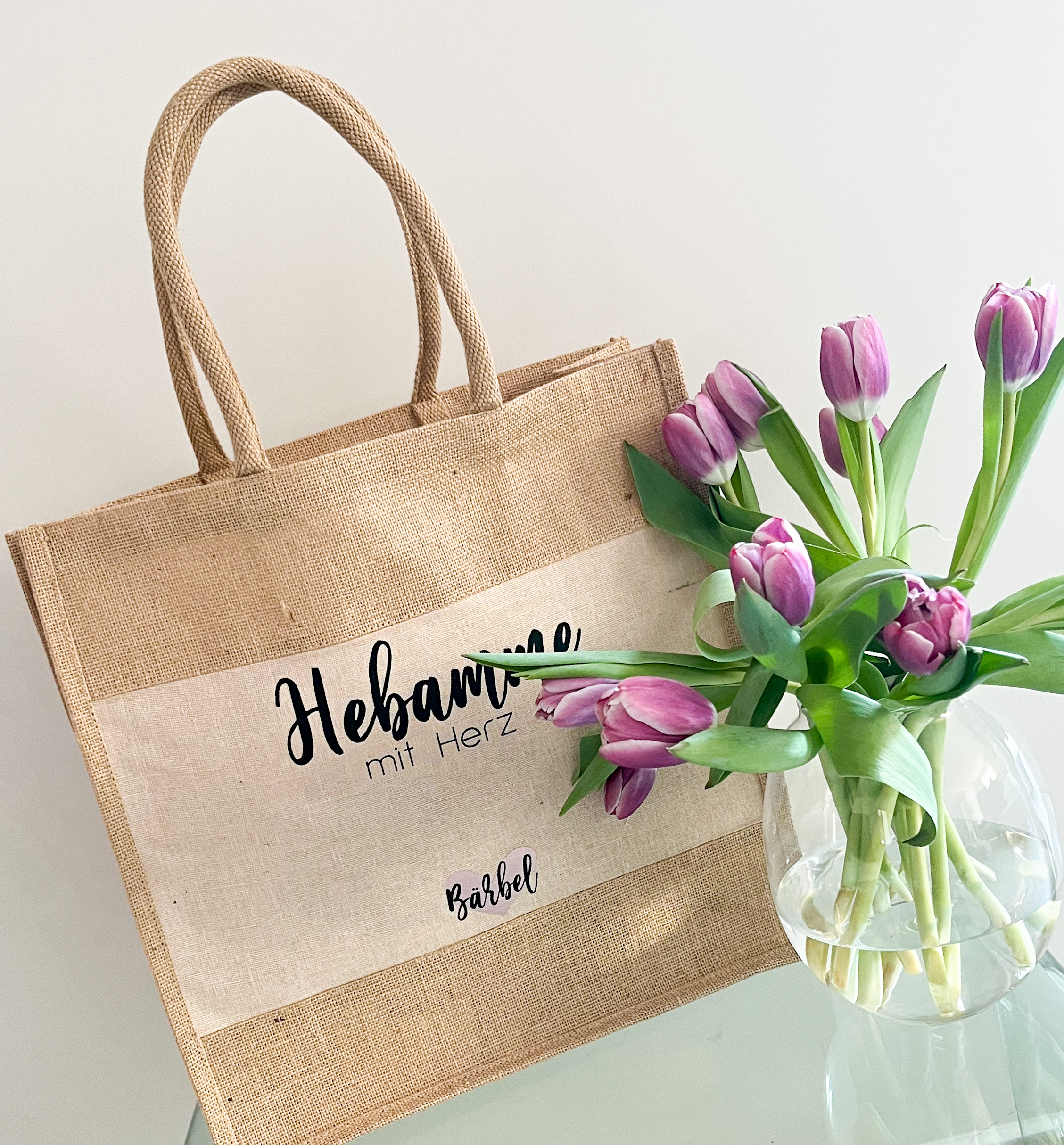 Tasche Hebamme mit Herz personalisiert – Bild 5