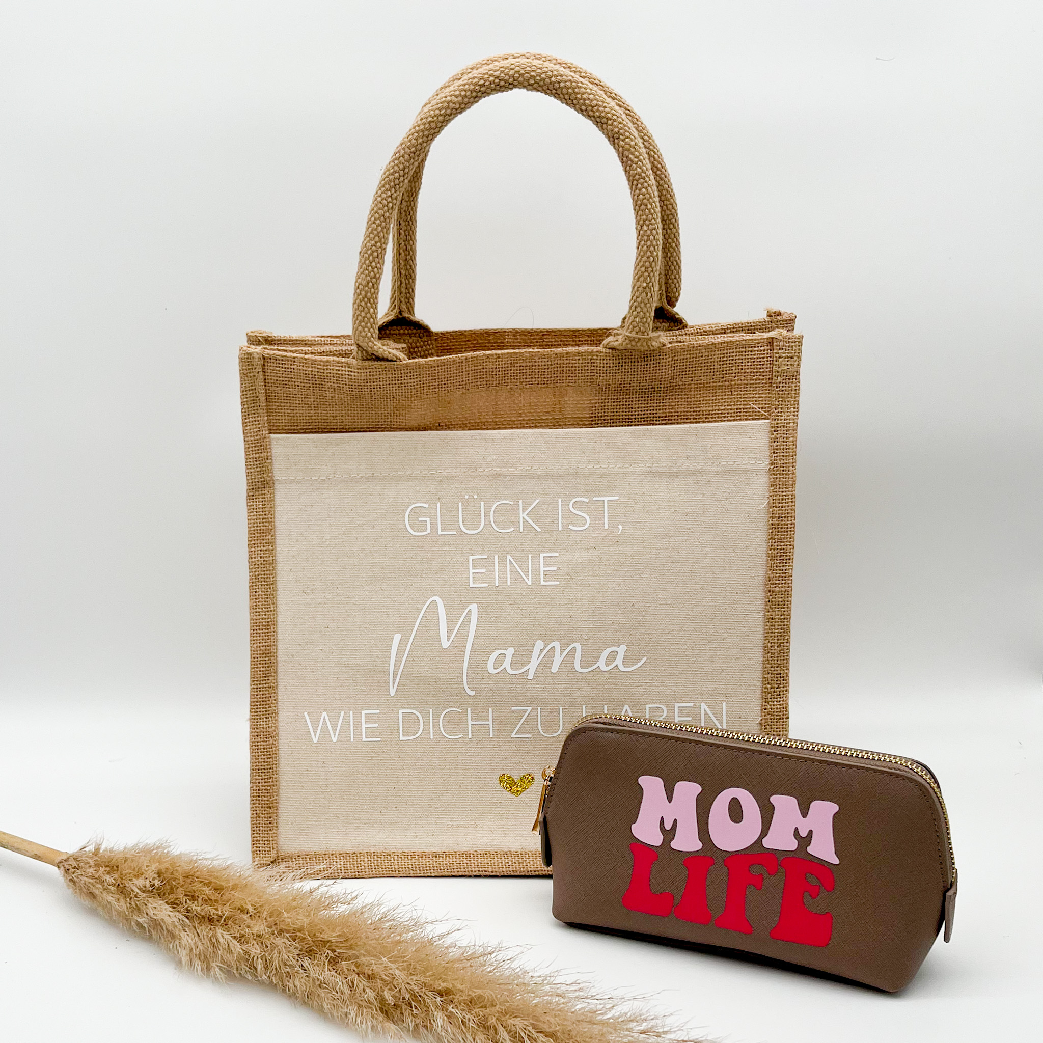 Jutetasche Glück ist eine Mama wie dich zu haben – Bild 3
