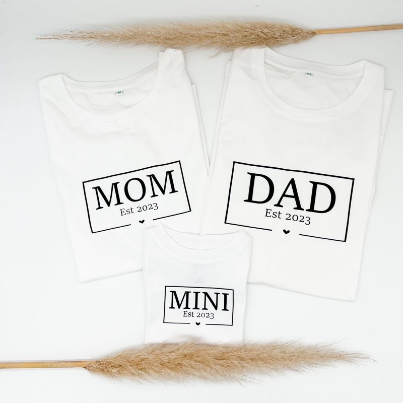 T-Shirt 3er Set Familie Jahreszahl