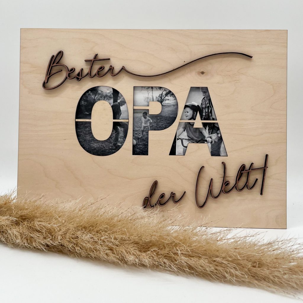 Décoration Murale En Bois 'Bester Opa' (Meilleur Grand-père) Par PISDEZ, Format S à Suspendre, Cadeau Fête Des Pères