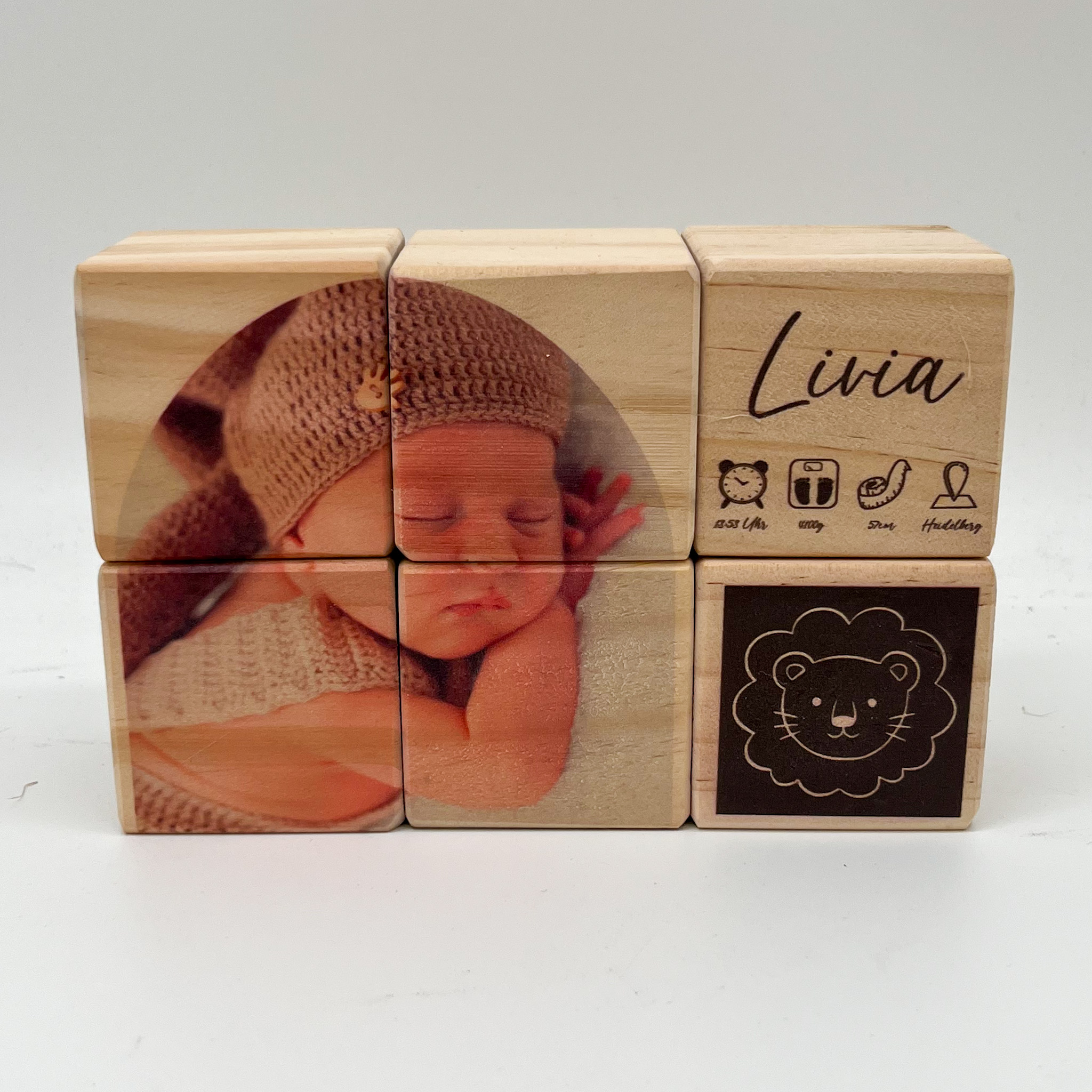 Personalisierte Holzwürfel - Geburtsgeschenk – Bild 2
