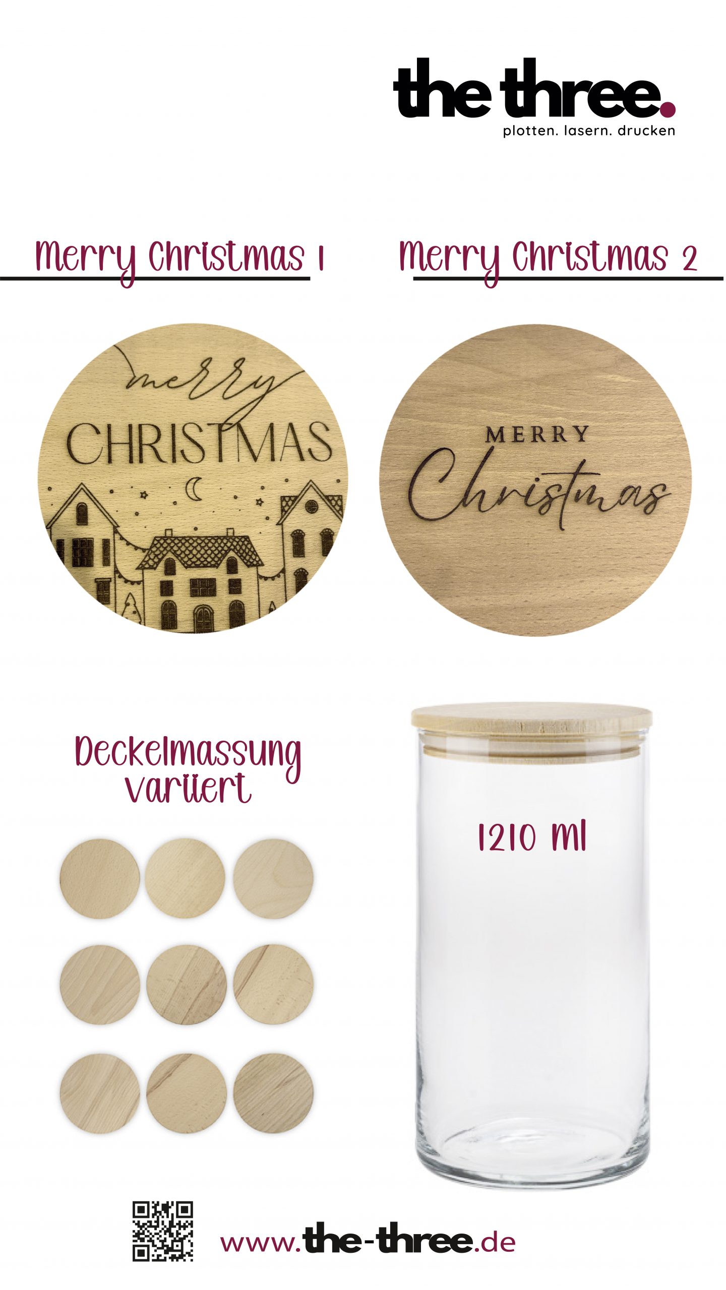 Vorratsglas - Merry Christmas weihnachtliches Hausmotiv – Bild 7