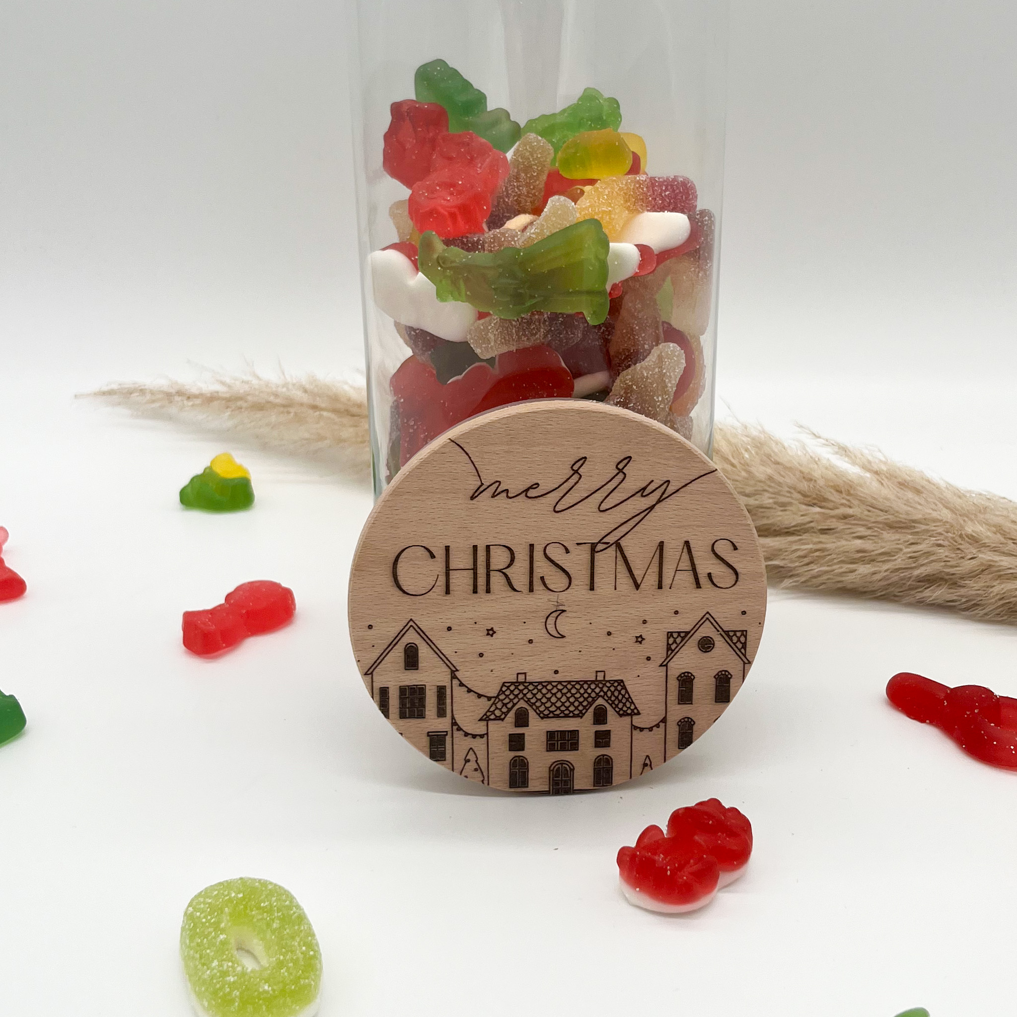 Vorratsglas - Merry Christmas weihnachtliches Hausmotiv – Bild 4