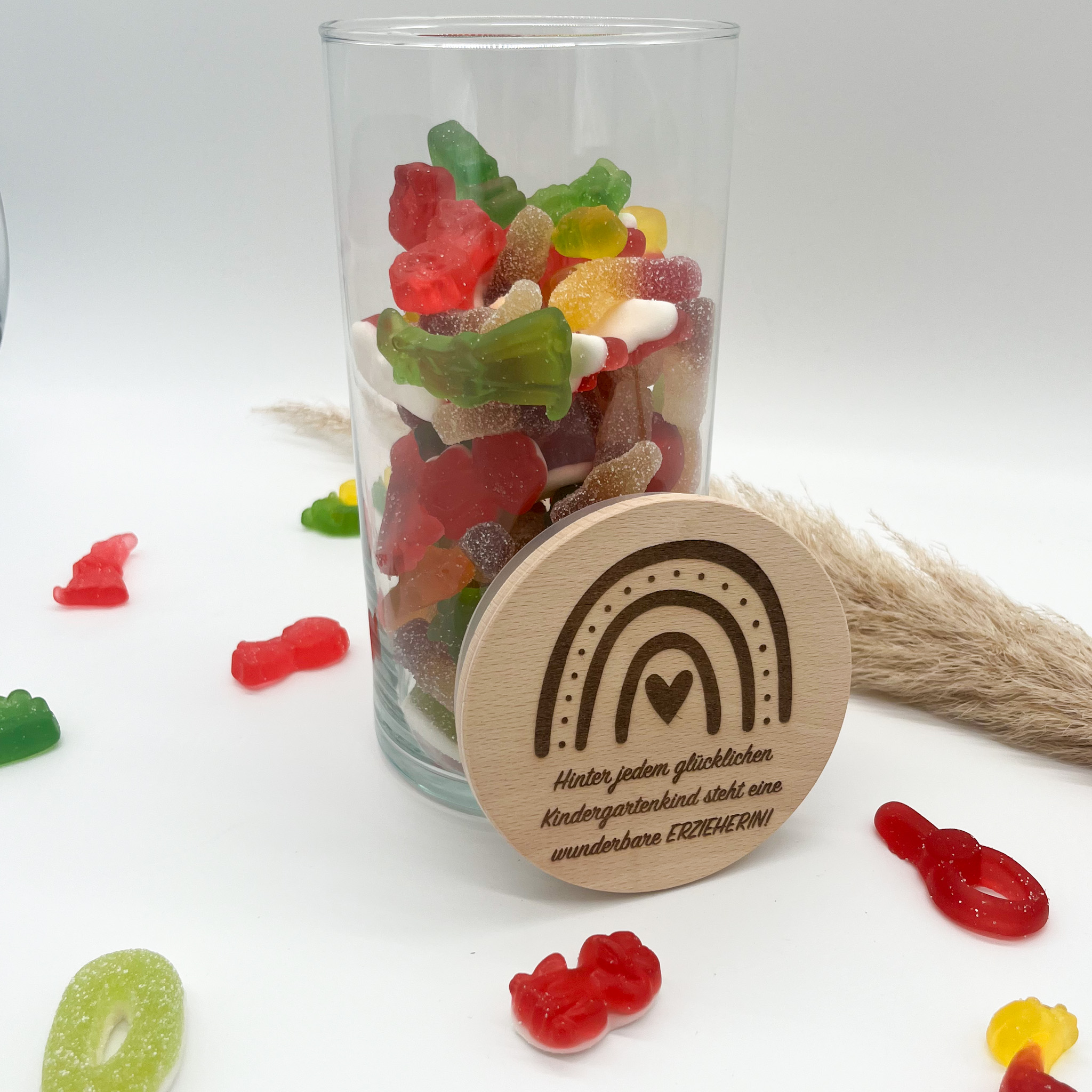 Vorratsglas - Hinter jedem glücklichen Kindgartenkind sthe teine wunderbare Erzieherin